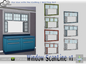 Sims 4 — WindowSet ScanLine Counter 2x1 ceiling open R by BuffSumm — Part of the *Window Set ScanLine* Created by