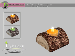 Sims 4 — Amber Log Candle by NynaeveDesign — Amber Bedroom - Log Candle Located in: Lighting - Table Lamps Price:39