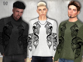 Sims 4 — MP Male Dragon Design Shirt by MartyP — ~Teen to Elder sims ~For man only ~8 color swatches ~CAS thumbnail ~Can