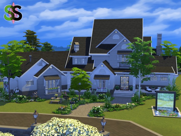 Sims 4 — Noble House (NoCC) by SIMSnippets — This large family home has everything your Sims are looking for. Large