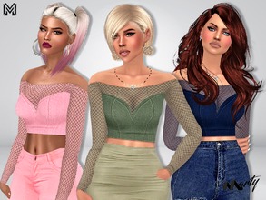 Sims 4 — MP Zeta Top by MartyP — ~Teen to Elder sims ~For woman only ~12 colors ~CAS thumbnail ~Can be found in Everyday,