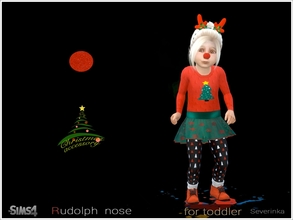 Sims 4 — Rudolph nose for toddlers by Severinka_ — Rudolph nose for toddlers 'Christmas accessory' CAS category: Glasses