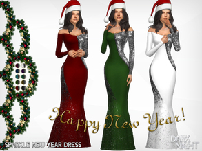 Sims 4 — Sparkle New Year Dress by DarkNighTt — Sparkle New Year Dress Have 10 colors. New Mesh. Handpainted Texture.