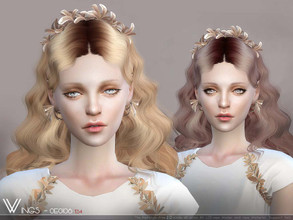 Sims 4 — WINGS-OE0106 by wingssims — This hair style has 20 kinds of color File size is about 33MB Hope you like it!