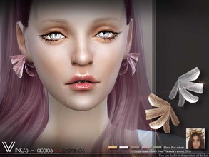 Sims 4 — WINGS_EARRINGS_N1 by wingssims — This work has 5 kinds of color. Other accessories can be found on my home page.