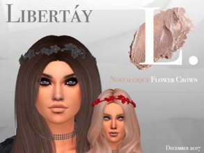 Sims 4 — Nostalgique naturalised flower tiara - Mesh needed by Libertay — The Nostalgique naturalised flower tiara