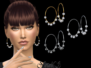 Sims 4 — NataliS_Multi crystals pendants hoop earrings by Natalis — Multi crystals pendants hoop earrings. FT-FA-YA 3