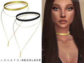 Sims 4 — Lovato Necklace 2 Versions || Christopher067 by christopher0672 — This is a simple metal and fabric band with a