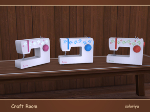 Sims 4 — Craft Room Sewing Machine by soloriya — Decorative sewing machine. Part of Craft Room set. 3 color variations.