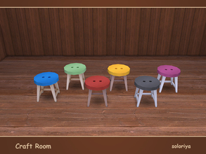 Sims 4 — Craft Room Chair Button by soloriya — Chair button. Part of Craft Room set. 6 color variations. Category: