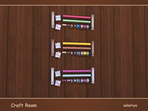 Sims 4 — Craft Room Wall Deco v2 by soloriya — Wall deco with paper and ribbons. Part of Craft Room set. 3 color