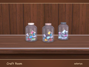 Sims 4 — Threads in a Jar by soloriya — Many colorful threads in a jar. Part of Craft Room set. 3 color variations.