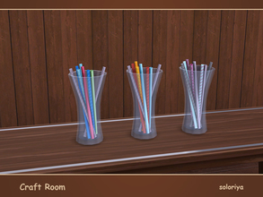 Sims 4 — Glass Bin with Paper by soloriya — Glass bin with paper. Part of Craft Room set. 3 color variations. Category: