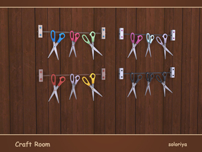 Sims 4 — Craft Room Scissors by soloriya — Scissors wall deco. Part of Craft Room set. 4 color variations. Category: