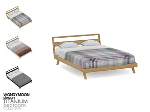 Sims 4 — Titanium Double Bed by wondymoon — - Titanium Bedroom - Double Bed - Wondymoon|TSR - Creations'2018