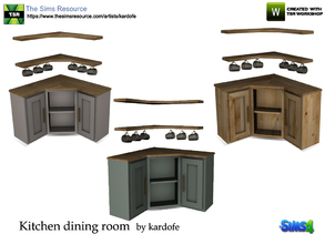 Sims 4 — kardofe_Kitchen dining room_Corner shelving by kardofe — Corner shelving, to have in a small corner everything