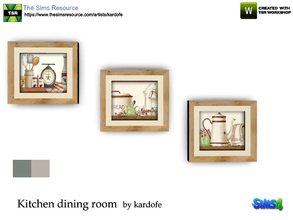 Sims 4 — kardofe_Kitchen dining room_Pictures by kardofe — Set of three squares for the kitchen, in three color options 