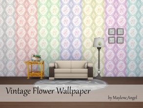 Sims 4 — Vintage Flower Wallpaper by Maylene_Angel — Beautiful vintage flower wallpaper for your walls. This set comes in