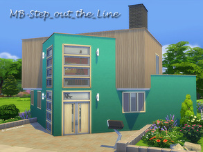 Sims 4 — MB-Sep_out_the_Line by matomibotaki — Unusual built family home, with interlocked floors and stylish corners.
