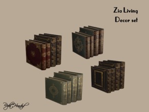 Sims 4 — Zia Antique Standing Books by RightHearted — Nicely decorated heavy binding books from the Victorian era. You