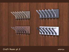 Sims 4 — Craft Room, pt2. Deco Shelf with Hangers by soloriya — Decorative shelf with many hangers. Part of Craft Room