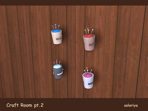 Sims 4 — Craft Room, pt2. Bucket by soloriya — Wall deco bucket with needles. Part of Craft Room pt2 set. 4 color