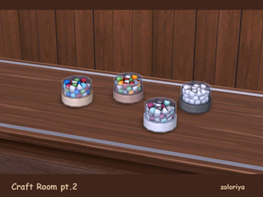Sims 4 — Craft Room, pt2. Cotton Balls by soloriya — Cotton balls in a glass. Part of Craft Room pt2 set. 4 color