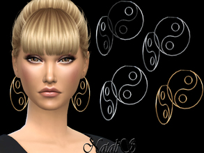 Sims 4 — NataliS_Yin Yang Hoop Earrings by Natalis — Yin Yang Hoop Earrings. FT-FA-YA 4 colors.