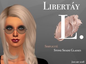 Sims 4 — Simplicite stone shade glasses - Mesh needed by Libertay — The Simplicite stone shade glasses are a culmination
