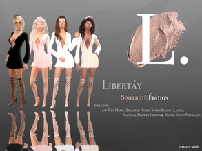 Sims 4 — Simplicite feminine apparel set - Meshes needed by Libertay — The Simplicite feminine apparel set incorporates