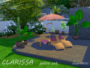Sims 4 — Clarissa patio set by kinder10000 — Clarissa patio set- set comes in two colors includes: Lounger pillow Table