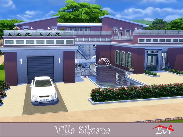 Sims 4 — Villa Silvana by evi — A three bedrrom house with a special pool. Bedrooms on the second floor offer privacy to