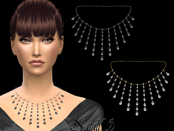 Sims 4 — NataliS_Oval and pear diamond necklace by Natalis — Oval and pear diamond necklace. FT-FA-FE