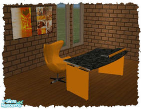 Sims 2 — Bureau by Lurania by lurania — 2 new meshes:a desk and a chair!!