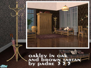 Sims 2 — Oakley in Oak by Padre — Oakley Recolour 006. Oak timber and brown tartan bring warmth and a homey feel to your