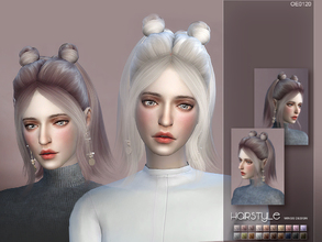 Sims 4 — WINGS-OE0120 by wingssims — This hair style has 20 kinds of color File size is about 13MB Hope you like it!