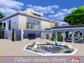 Sims 4 — Hellenic Modern Library by evi — This library is a three storey modern building which keeps some of the Greek