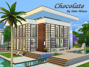 Sims 4 — Chocolate by Sims_House — This is a modern three-story house in white and brown tones. 1st floor - dining room,