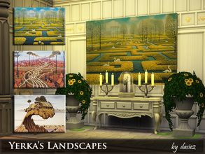 Sims 4 — Yerka's Landscapes by dasie22 — This paintings set contains 3 different imaginary landscapes by Polish artist