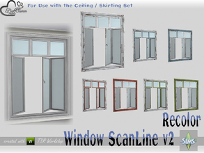 Sims 4 — WindowSet ScanLine Recolor Full 2x1 ceiling open by BuffSumm — Part of the *Window Set ScanLine* Created by