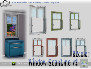 Sims 4 — WindowSet ScanLine Recolor Counter 1x1 v2 ceiling open by BuffSumm — Part of the *Window Set ScanLine* Created
