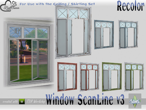 Sims 4 — WindowSet ScanLine Recolor Full 2x1 v3 ceiling open by BuffSumm — Part of the *Window Set ScanLine* Created by