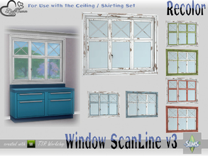 Sims 4 — WindowSet ScanLine Recolor Counter 2x1 v3 ceiling by BuffSumm — Part of the *Window Set ScanLine* Created by