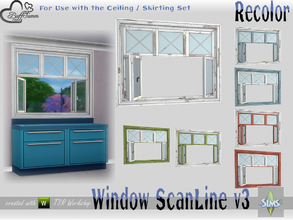 Sims 4 — WindowSet ScanLine Recolor Counter 2x1 v3 ceiling open by BuffSumm — Part of the *Window Set ScanLine* Created