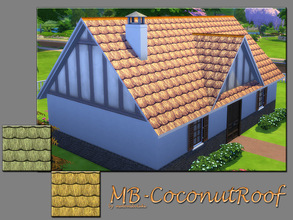 Sims 4 — MB-CoconutRoof by matomibotaki — MB-CoconutRoof, a rounded coco-nut fiber roof in 3 natural colors, with custom