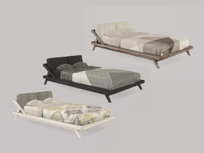Sims 4 — Bedroom Endeun - Bed Double by ung999 — Bedroom Endeun - Bed Double Color options : 3