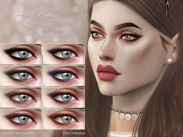 Sims 4 — Au Naturel Eyeliner N78 by Pralinesims — Eyeliner in 40 colors, all genders.
