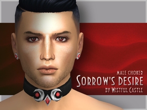 Sims 4 — Sorrow's desire - male choker by WistfulCastle — Sorrow's desire - male choker with new (low game graphics