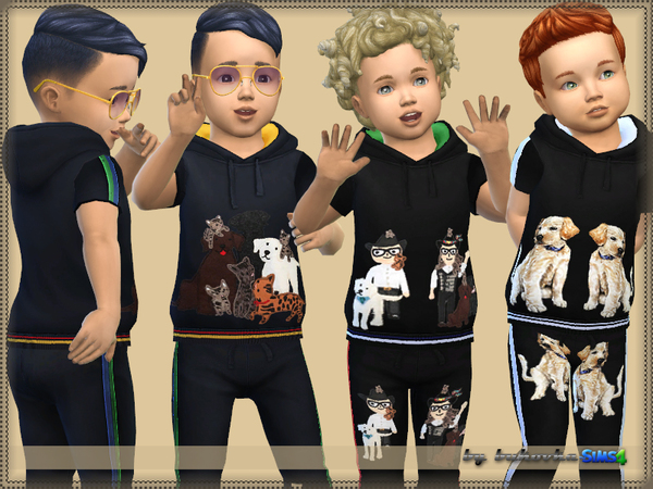 Sims 4 — Hoody Animals by bukovka — Hoody for baby boy. It is installed autonomously, a new mesh is included. 3 variants