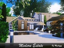 Sims 4 — Modern Estate by MychQQQ — Lot: 40x40 Value: $ 218,883 House contains: - 2 bedrooms - 1 bathroom - living room -